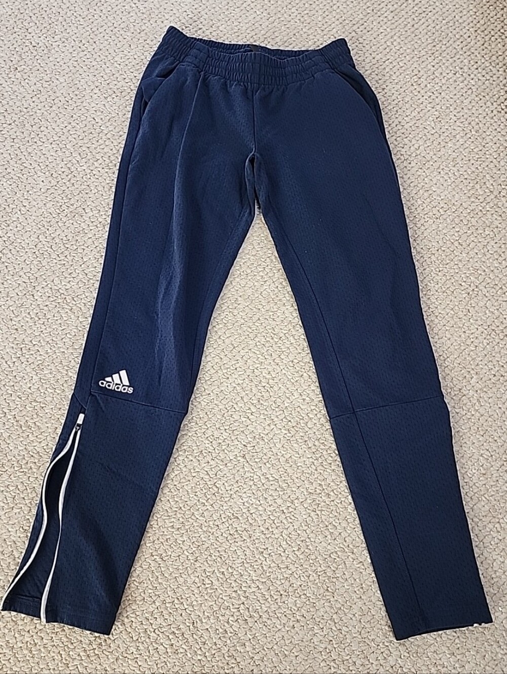 Adidas Navy Blue Collegiate Squad Track Pants Joggers Zip Leg S